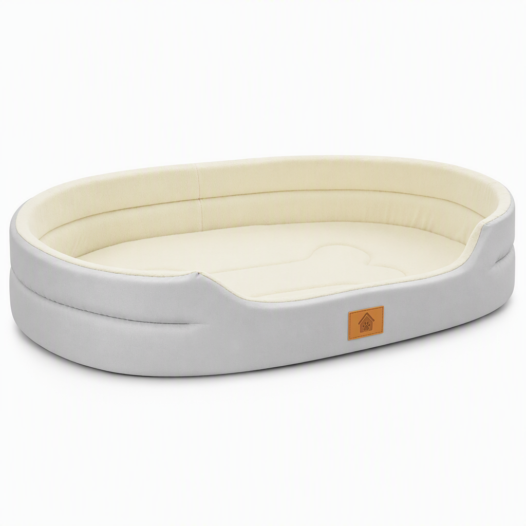 💤 MASSIVE 50% SAVINGS  🐾 Cozy Oval Pet Bed — Plush Fleece, Moisture-Proof & Scratch Resistant