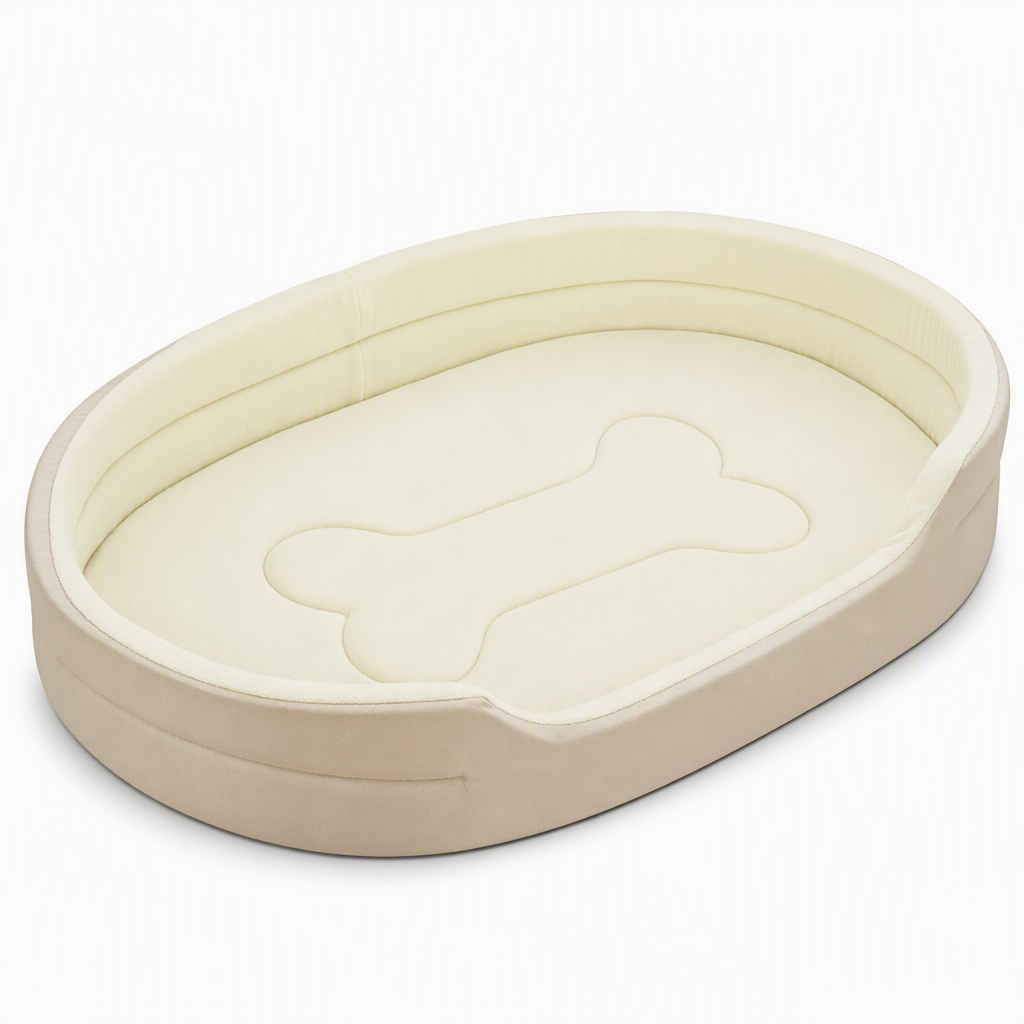 💤 MASSIVE 50% SAVINGS  🐾 Cozy Oval Pet Bed — Plush Fleece, Moisture-Proof & Scratch Resistant