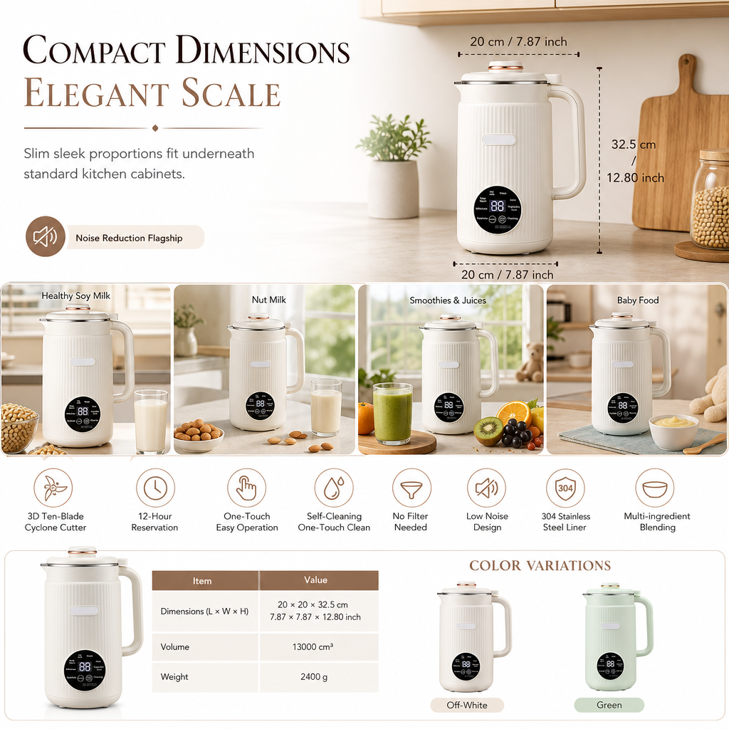 🥛 50% OFF NOW! 🌿 Automatic Soy Milk Maker & Blender – 1500ml, Filter-Free, 10 Blades & 304 Stainless Steel – Multi-Functional for 4-5 People ⚡