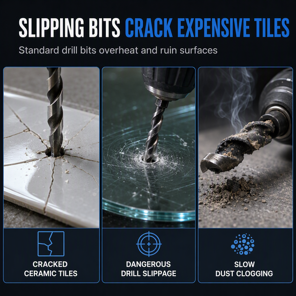 📢📢50% OFF !! ⏰ Hex Shank Carbide Eccentric Drill Bit – Crack-Free, Sharp Tip, Multi-Surface ✨
