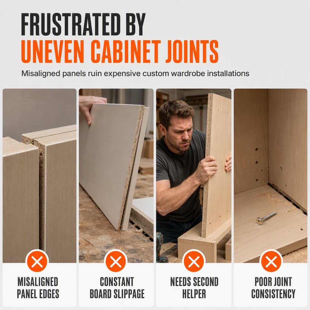 ⏳Time-Limited Special⏰Wardrobe Cabinet Side Filler Panel Installation Locator and Stepped Positioning Plate for Precise Hole Alignment