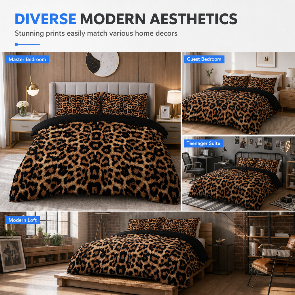 ⏳Time-Limited Special⏰Geometric Cartoon Anime Digital Print Polyester Duvet Cover Bedding Set with Pillowcases