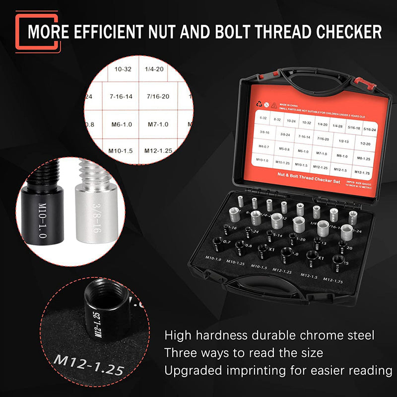 🔩 50% OFF! 🔥Nut & Bolt Thread Checker Kit – Quick Inspection for Fixed Bolts & Threaded Holes