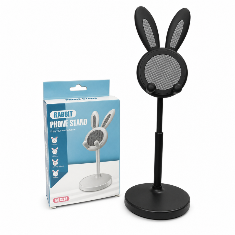 🐰📱Cute Bunny Aesthetic Desktop Phone Stand |Weighted Base with Anti-Scratch Silicone Pads📏