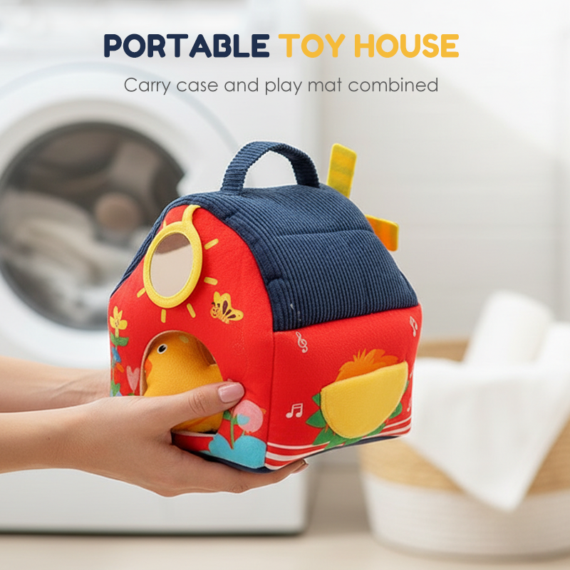 ⏳Time-Limited Special⏰Interactive Plush Farm House Toy Set for Kids🐥 – Soft Farm Animal Playhouse for Early Learning, Pretend Play & Gift Fun👶