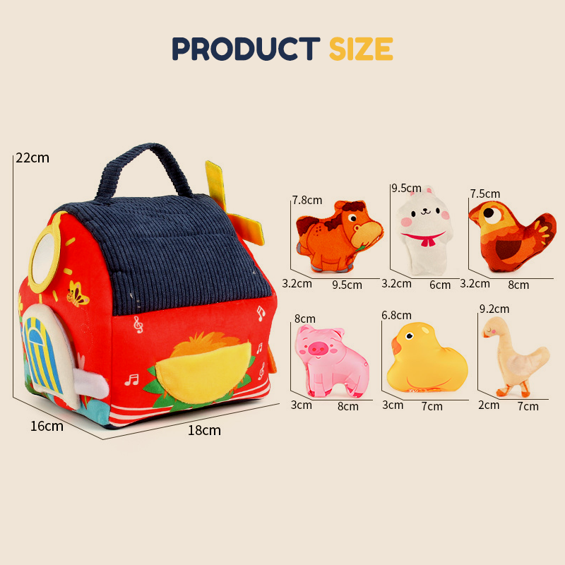⏳Time-Limited Special⏰Interactive Plush Farm House Toy Set for Kids🐥 – Soft Farm Animal Playhouse for Early Learning, Pretend Play & Gift Fun👶