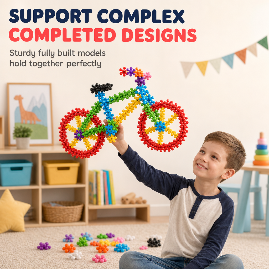❄️ LIMITED-TIME 50% OFF! 🧩 Kids 3D Interlocking Snowflake Building Blocks – Stable Build, Burr-free, Colorful ✨