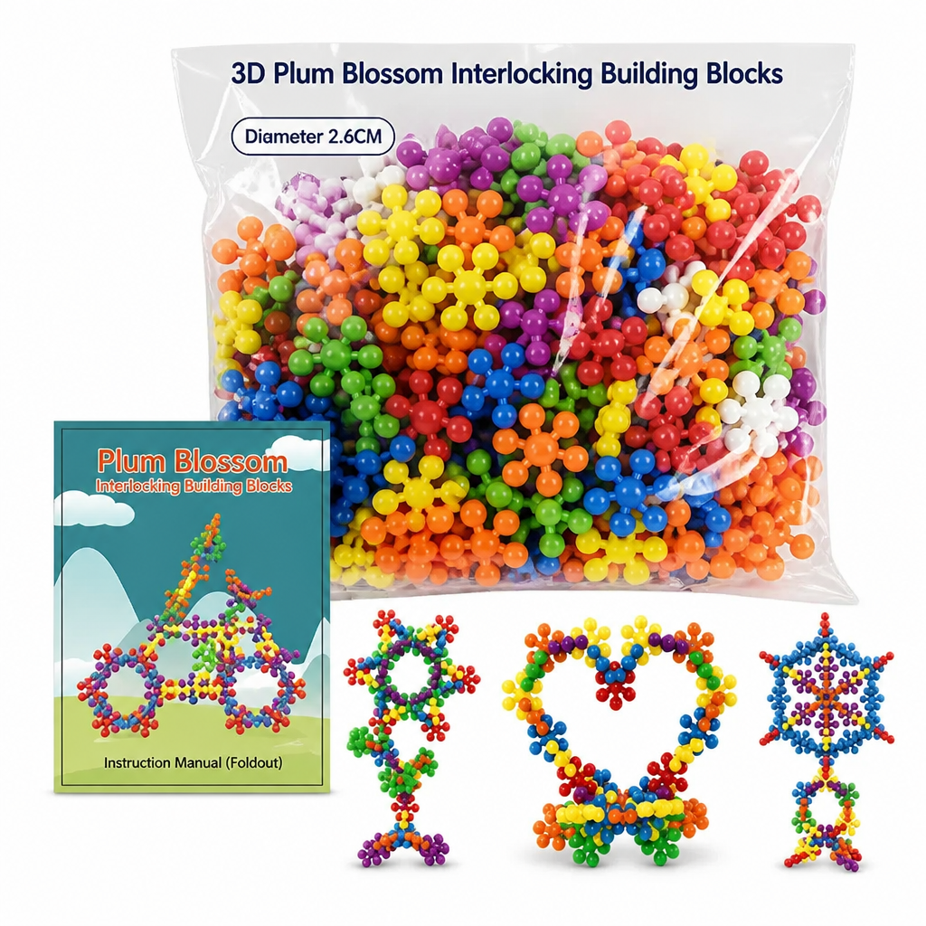 ❄️ LIMITED-TIME 50% OFF! 🧩 Kids 3D Interlocking Snowflake Building Blocks – Stable Build, Burr-free, Colorful ✨