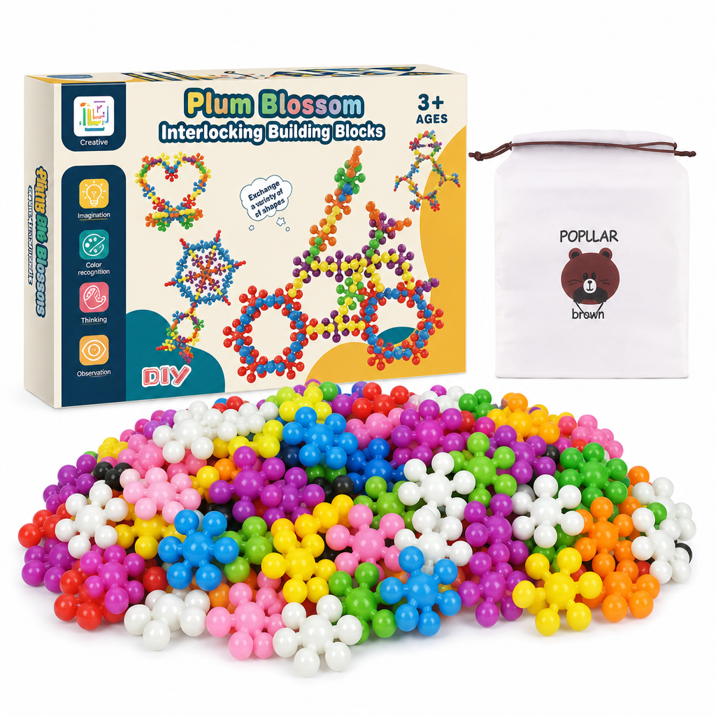 ❄️ LIMITED-TIME 50% OFF! 🧩 Kids 3D Interlocking Snowflake Building Blocks – Stable Build, Burr-free, Colorful ✨