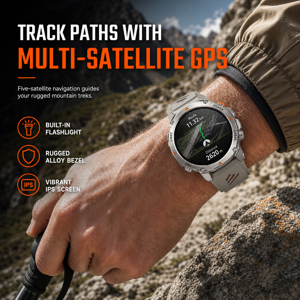 ⏰Smartwatch with Bluetooth Calling,GPS & Beidou Positioning, Heart Rate & Sleep Monitor, Pedometer & Message Reminders🏃‍