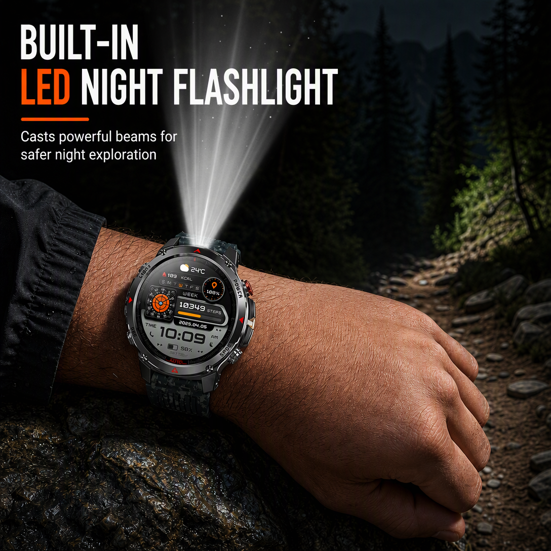 ⏰Smartwatch with Bluetooth Calling,GPS & Beidou Positioning, Heart Rate & Sleep Monitor, Pedometer & Message Reminders🏃‍