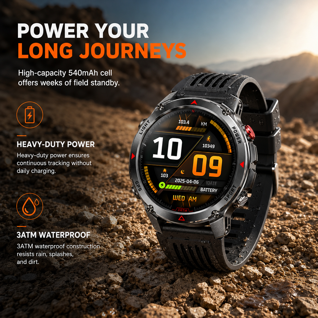 ⏰Smartwatch with Bluetooth Calling,GPS & Beidou Positioning, Heart Rate & Sleep Monitor, Pedometer & Message Reminders🏃‍
