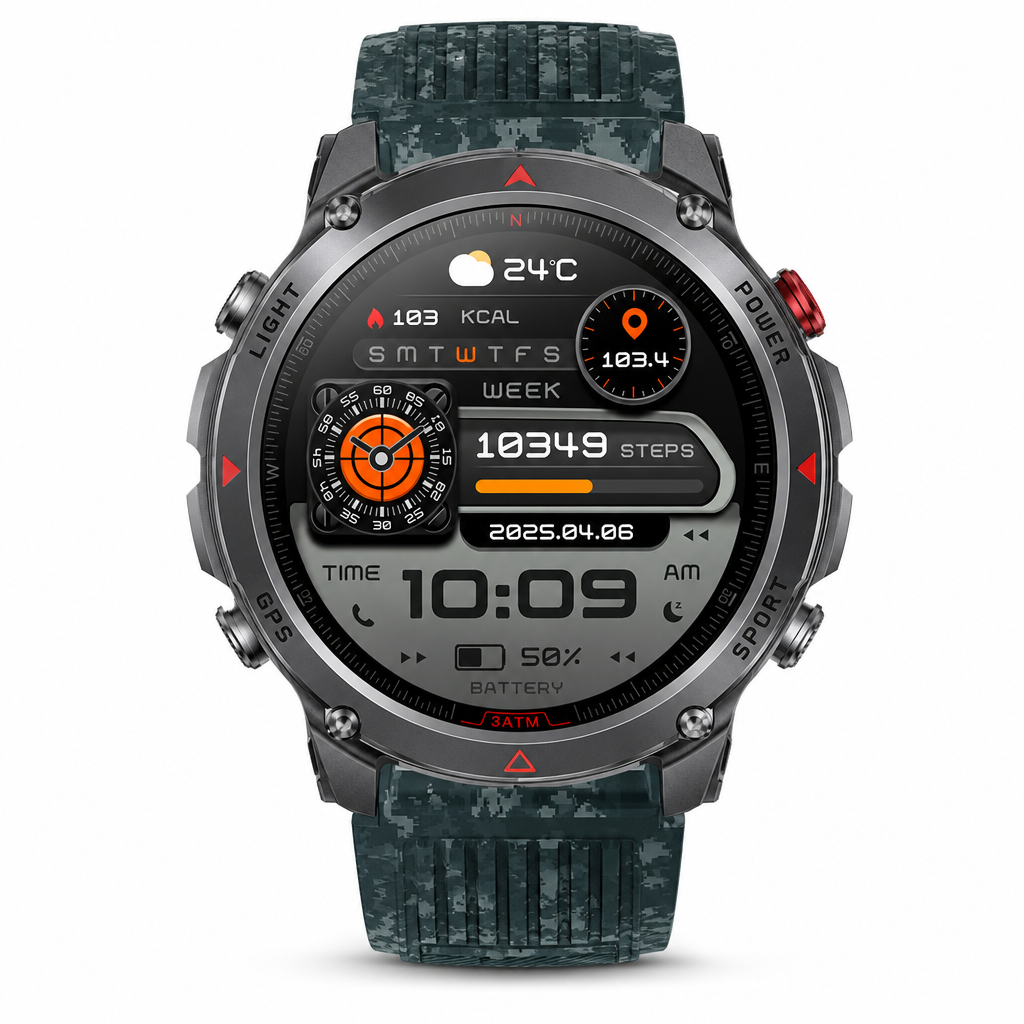 ⏰Smartwatch with Bluetooth Calling,GPS & Beidou Positioning, Heart Rate & Sleep Monitor, Pedometer & Message Reminders🏃‍
