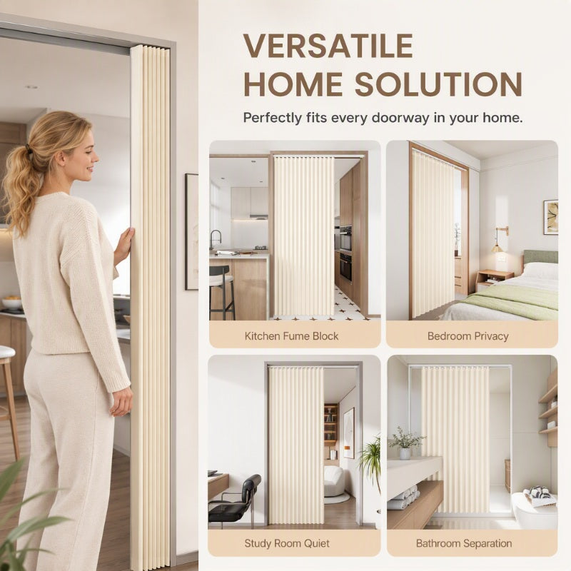 ⏰🔥LIMITED TIME 50% OFF!🔥50K+ SOLD! Add Privacy Instantly! No-Drill Adhesive Sliding Curtain