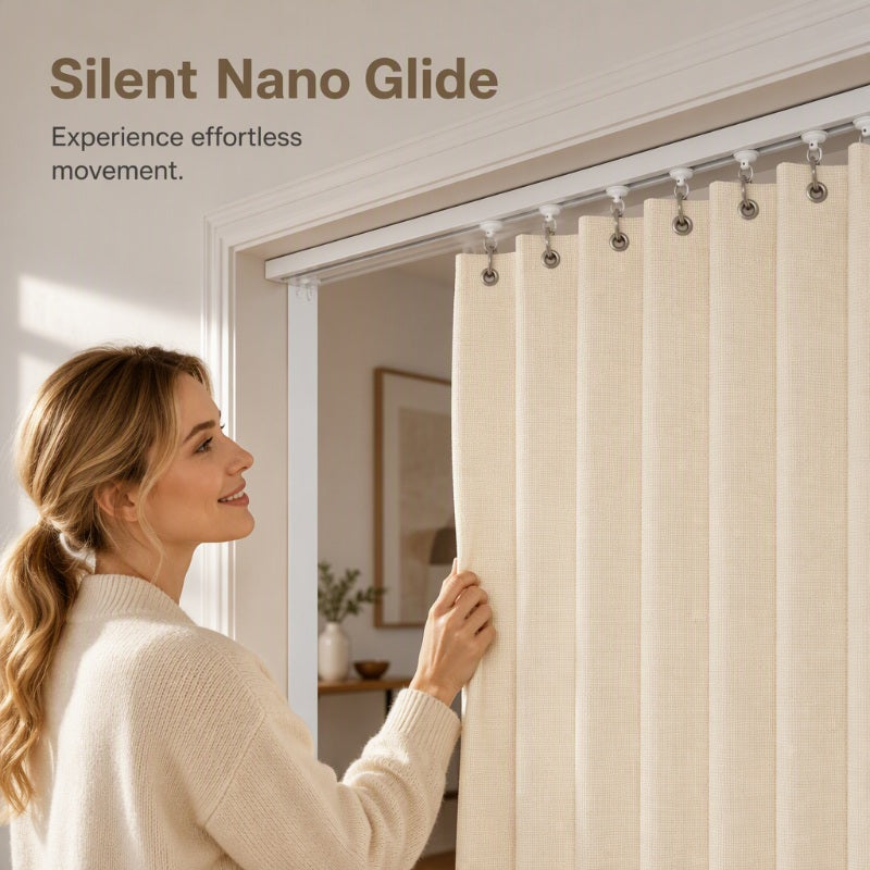 ⏰🔥LIMITED TIME 50% OFF!🔥50K+ SOLD! Add Privacy Instantly! No-Drill Adhesive Sliding Curtain