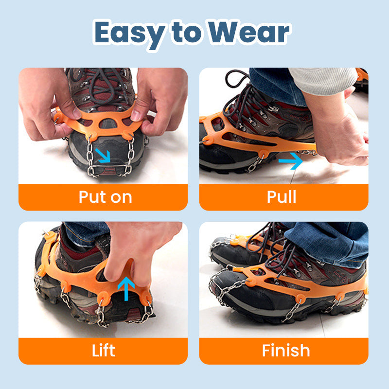⏳🔥LIMITED-TIME 50% OFF! ⏰🥾Anti-Slip Crampons for Outdoor Shoes & Boots – Ice Grips with Spikes for Hiking, Walking, Snow & Winter Traction 🏔️