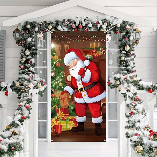 🎄 LIMITED-TIME 50% OFF! 🎅 Christmas Door Cover For Instant Holiday Decor – Fade Resistant, Multi-Scene, Vivid Prints ✨