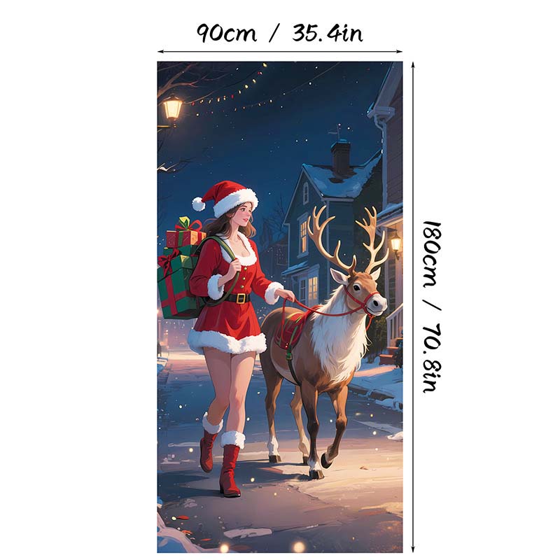 🎄 LIMITED-TIME 50% OFF! 🎅 Christmas Door Cover For Instant Holiday Decor – Fade Resistant, Multi-Scene, Vivid Prints ✨
