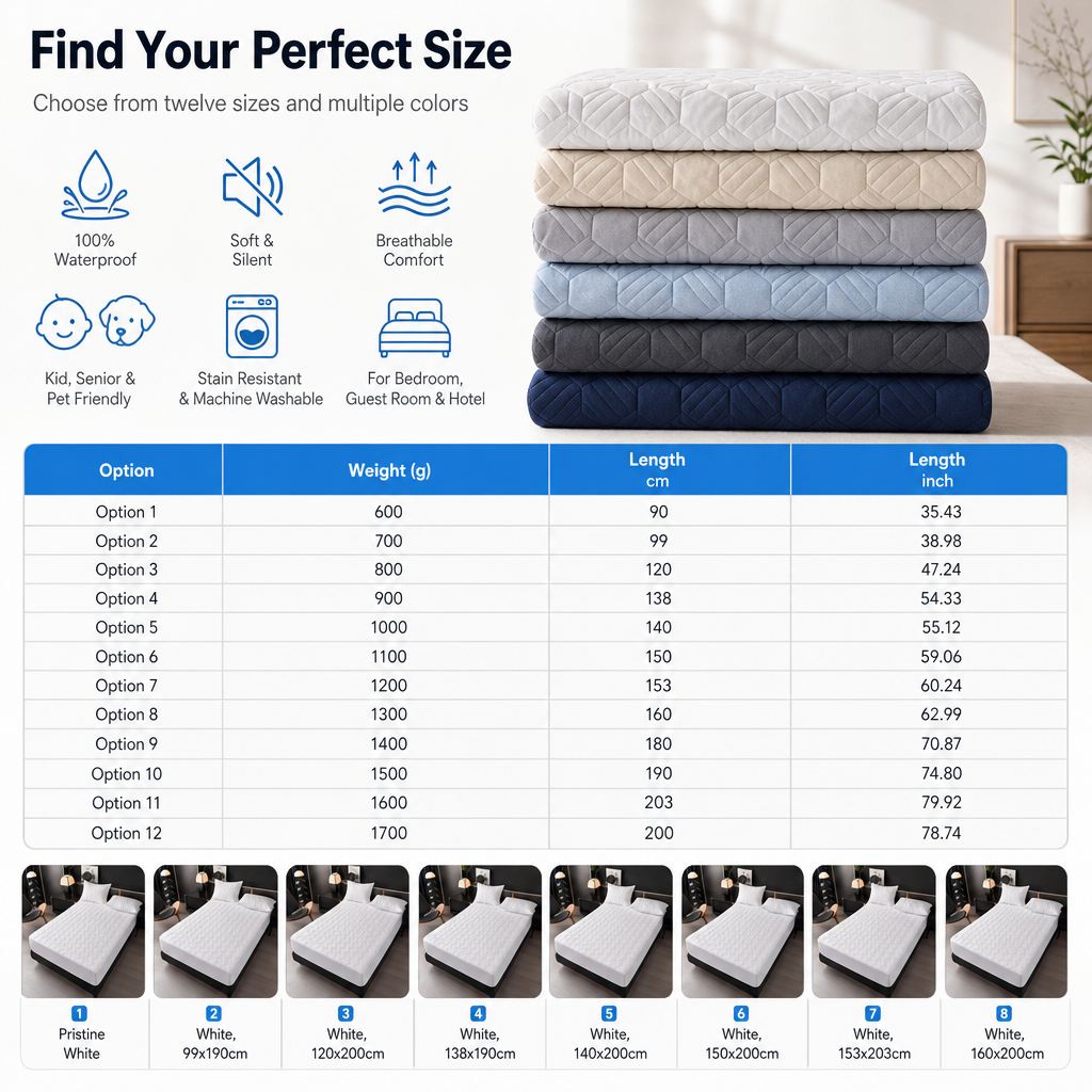 ⏳Time-Limited Special⏰Waterproof Fitted Sheet – Solid Color Machine Washable Mattress Protector Cover, Soft Breathable Bed Cover for Bedroom, Guest Room & Dorm ✨