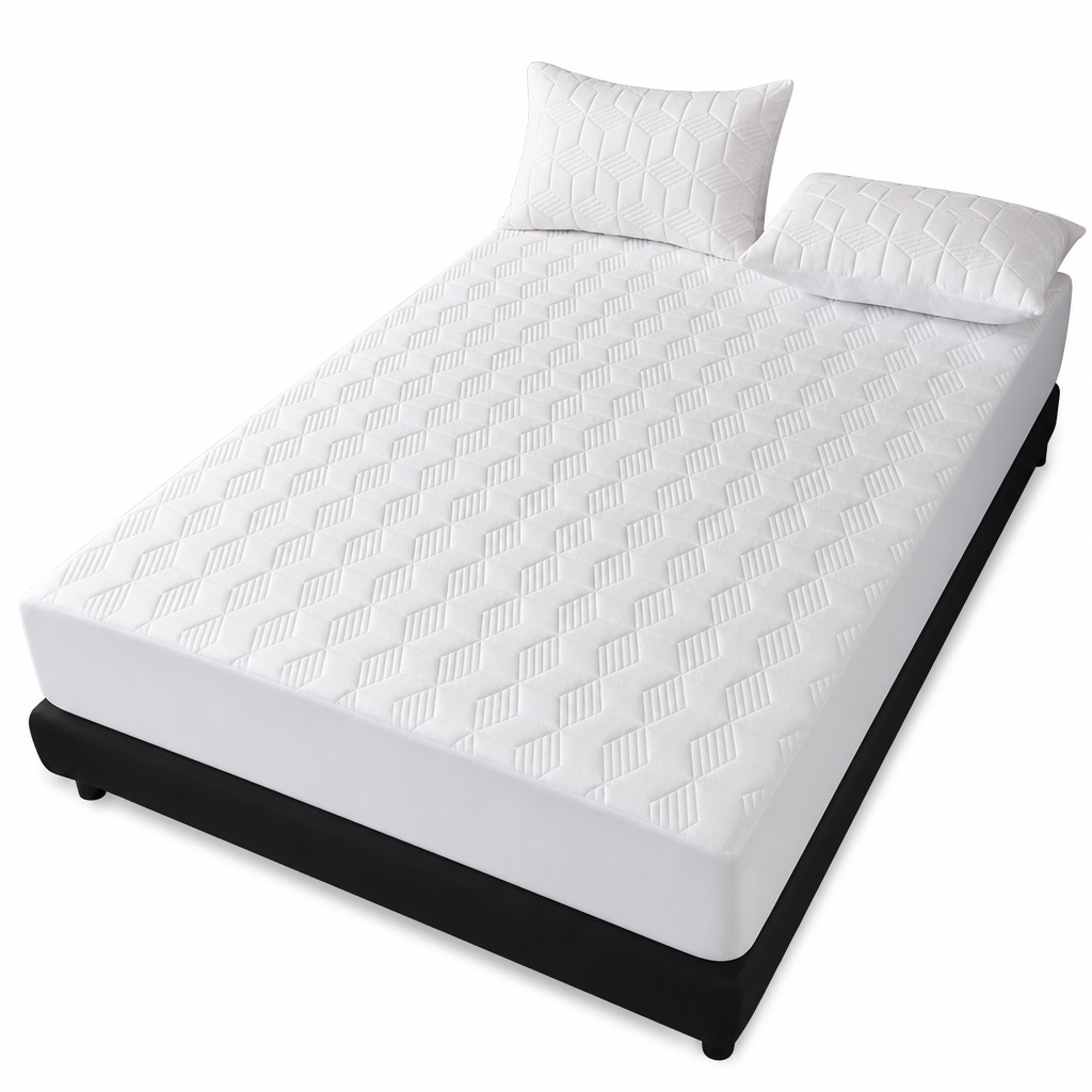 ⏳Time-Limited Special⏰Waterproof Fitted Sheet – Solid Color Machine Washable Mattress Protector Cover, Soft Breathable Bed Cover for Bedroom, Guest Room & Dorm ✨