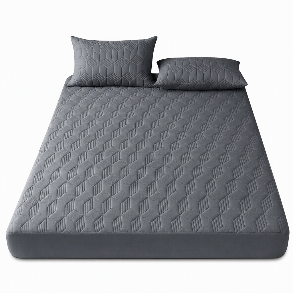 ⏳Time-Limited Special⏰Waterproof Fitted Sheet – Solid Color Machine Washable Mattress Protector Cover, Soft Breathable Bed Cover for Bedroom, Guest Room & Dorm ✨