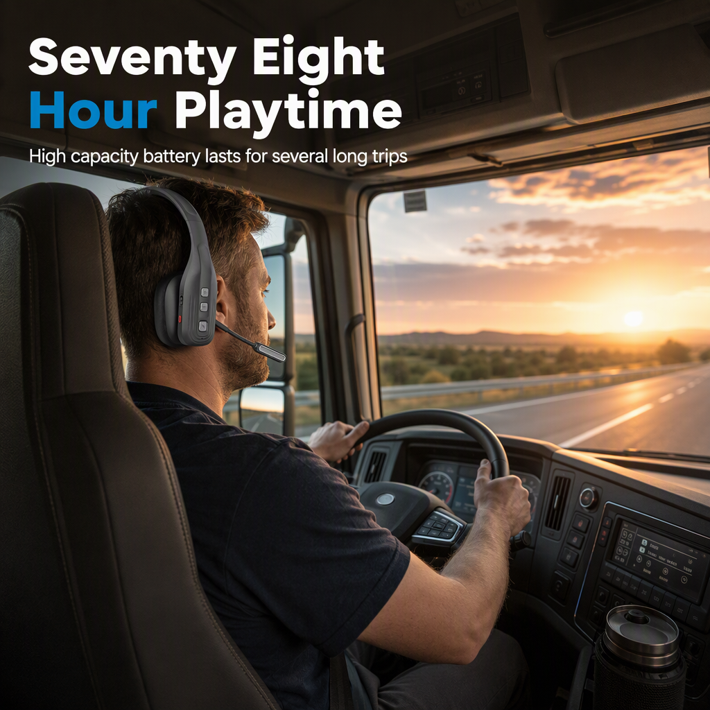 🚚 LIMITED-TIME 50% OFF! 🎧 Trucker Bluetooth Headset – ENC Noise Reduction, Long Playtime, Lightweight ✨