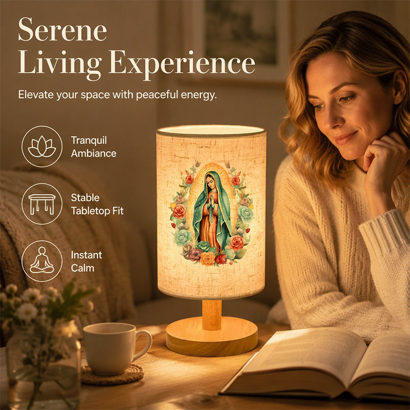 📢📢50% OFF !! ⏰Virgin Mary Pattern Wooden Table Lamp