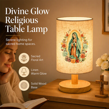 📢📢50% OFF !! ⏰Virgin Mary Pattern Wooden Table Lamp