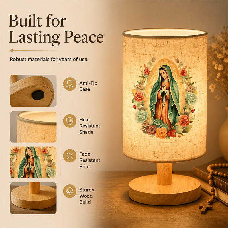 📢📢50% OFF !! ⏰Virgin Mary Pattern Wooden Table Lamp