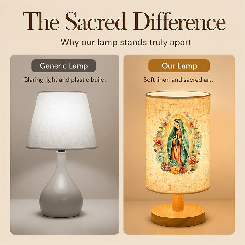 📢📢50% OFF !! ⏰Virgin Mary Pattern Wooden Table Lamp