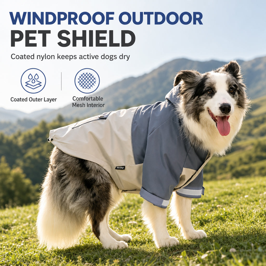 ☔ Waterproof Colorblock Dog Raincoat – Windproof, Breathable, Full Protection ✨