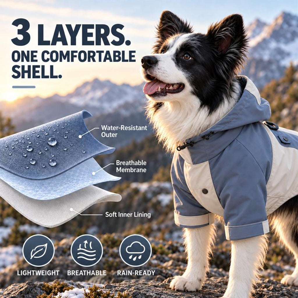 ☔ Waterproof Colorblock Dog Raincoat – Windproof, Breathable, Full Protection ✨