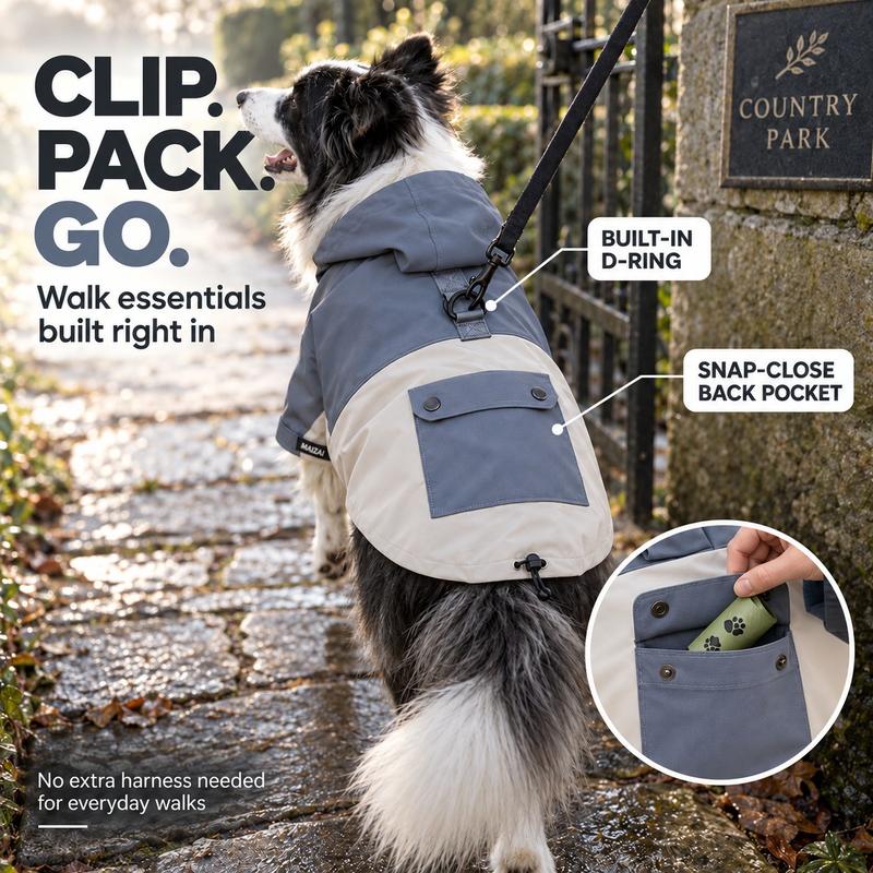 ☔ Waterproof Colorblock Dog Raincoat – Windproof, Breathable, Full Protection ✨