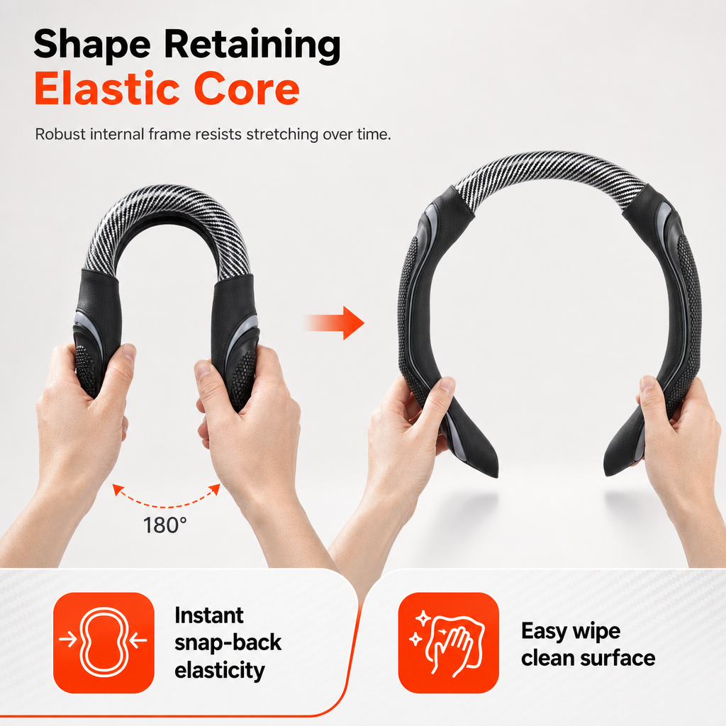 📢📢50% OFF !! ⏰Universal Carbon Fibre Steering Wheel Cover – Refresh Your Daily Drive ✨