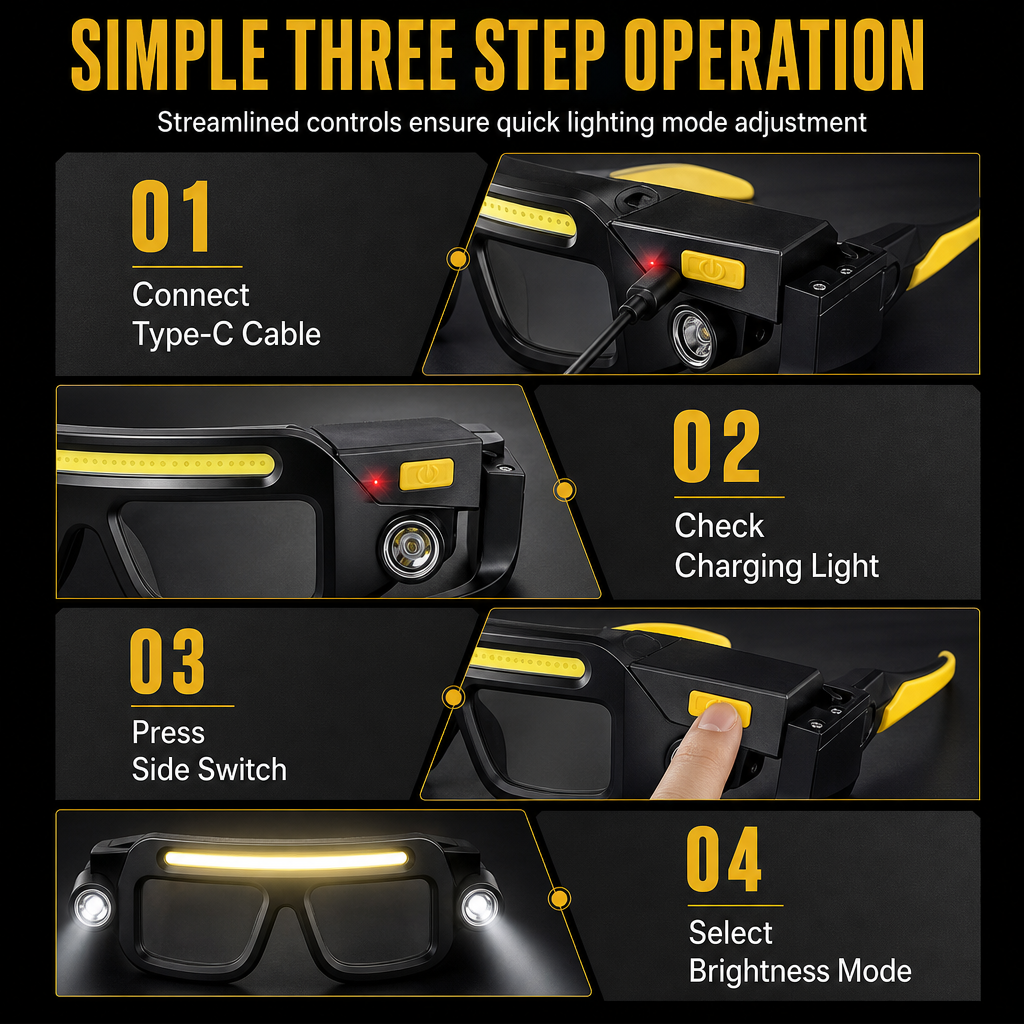 💡 LIMITED-TIME 50% OFF! 👓 USB Rechargeable Double Sided Clip On Glasses Light – 5 Brightness Modes, Hands-Free ✨
