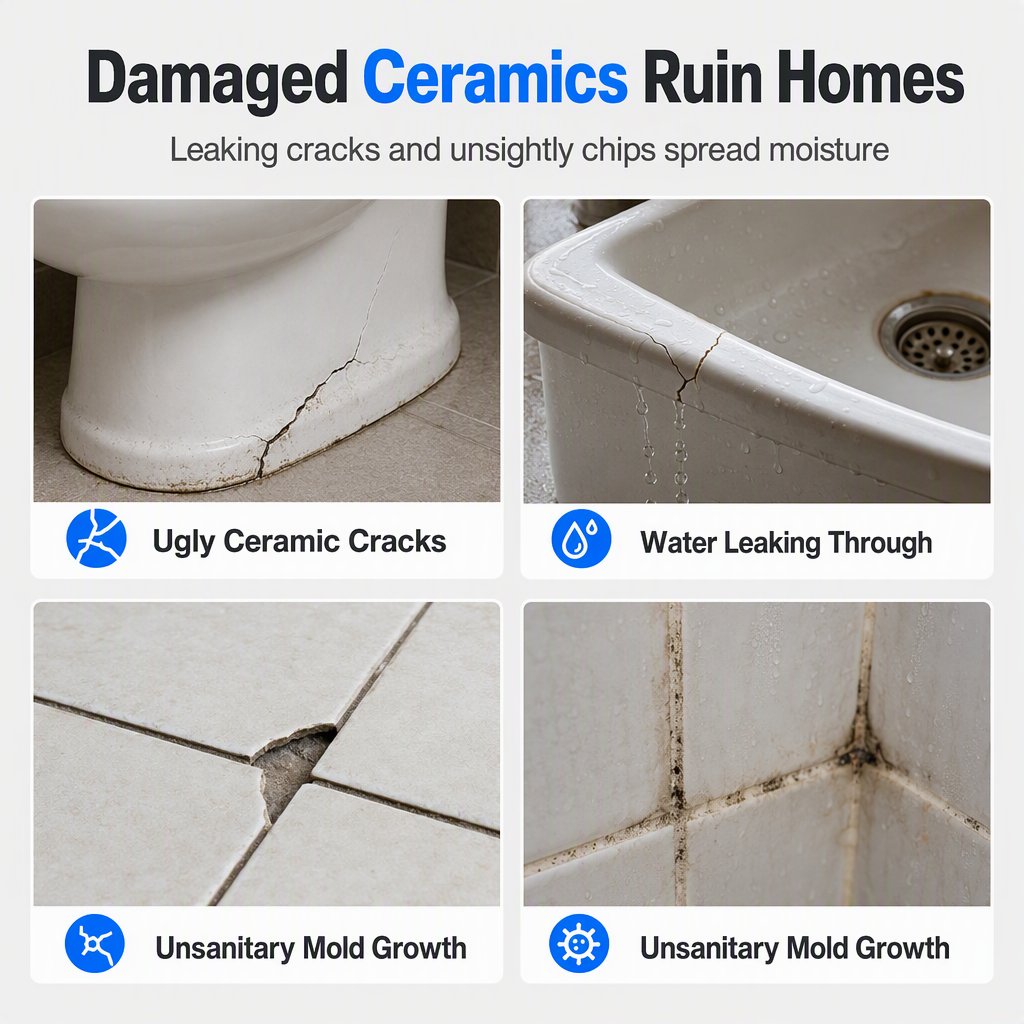 📢📢LIMITED-TIME 50% OFF⏰🏠 Ceramic Tile Repair Paste – Restore Cracks & Chips Easily With A DIY Waterproof Repair Solution 🛠️