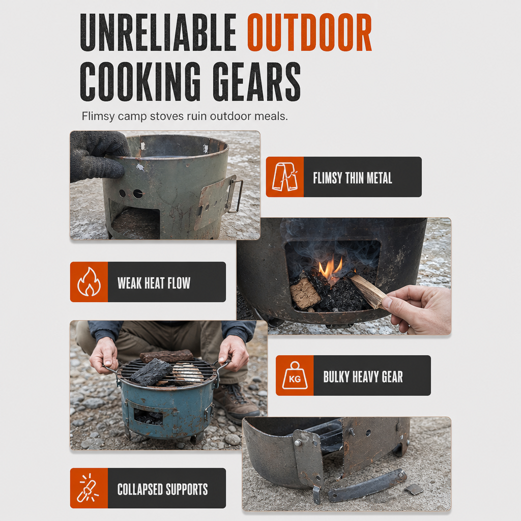 🔥 LIMITED-TIME 50% OFF! ⛺ Multifunctional Portable Wood & Charcoal Stove – Rust Resistant, Camping BBQ & Heating ✨