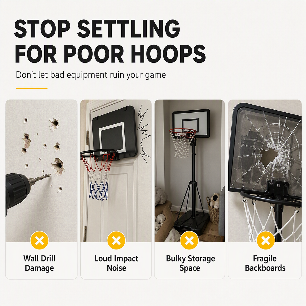 ⏳Time-Limited Special⏰No Drill Wall Mounted Folding Basketball Hoop Toy Set for Kids Indoor and Outdoor Play