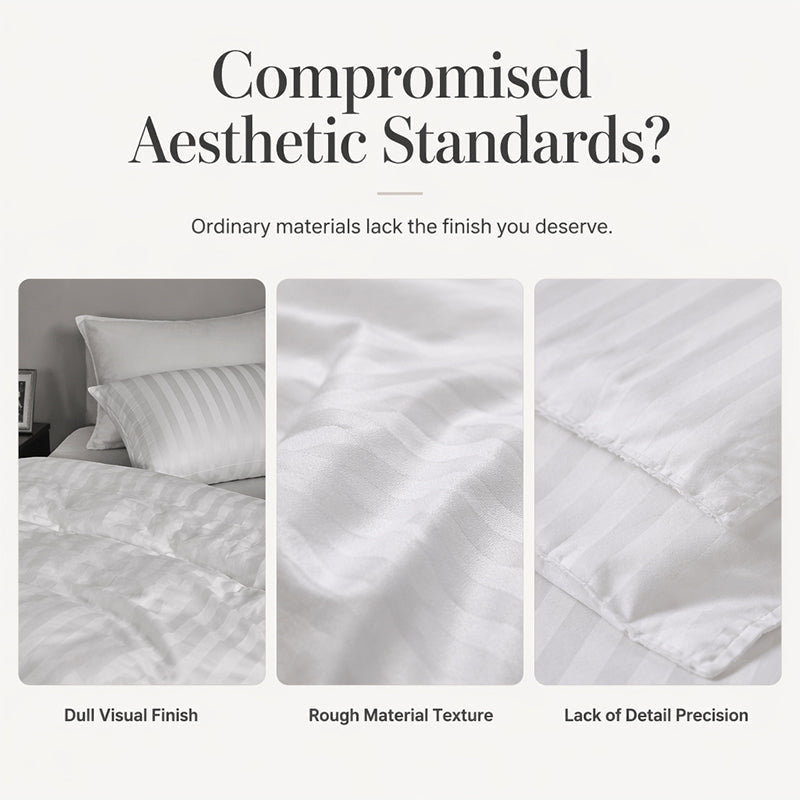 🛏️ LIMITED-TIME 50% OFF! ✨ Hotel Style Satin Stripe Bedding Set – 120g Fabric, Internal Ties, 7 Colors ✨