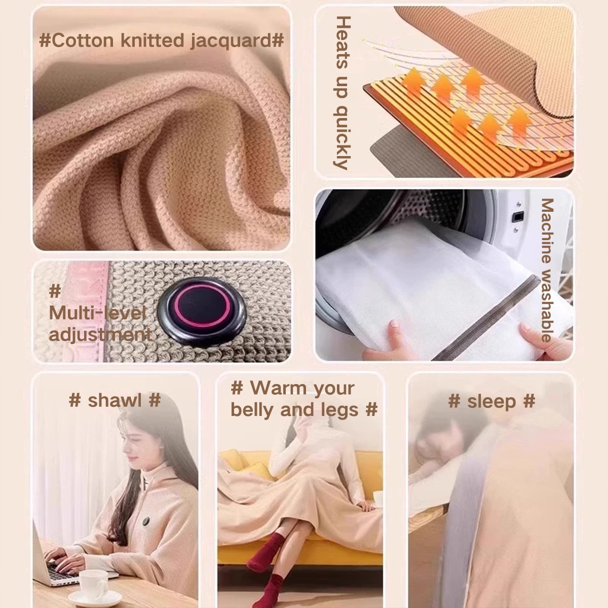 ⏰🔥LIMITED TIME 50% OFF!🔥50K+ SOLD! Portable Electric Heated Blanket & Shawl