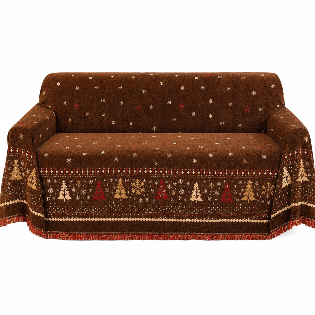 ⏳Time-Limited Special⏰🐱🛋️🎄 Thickened Christmas Chenille Sofa Cover – Full Coverage Cat Scratch & Stain Resistant Couch Slipcover ✨