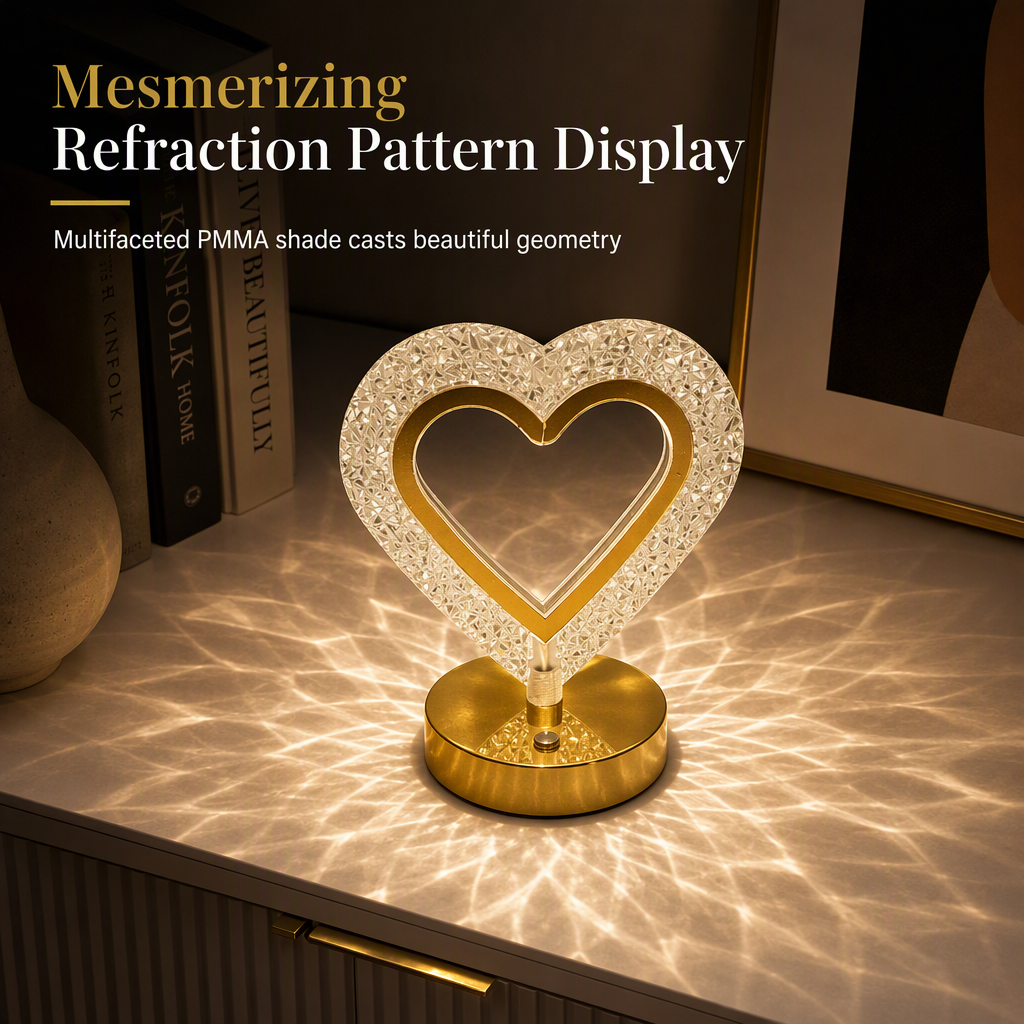 ⏳Time-Limited Special⏰Crystal Geometric Night Light – Touch Control, 3D Refraction Glow & Rechargeable – Bedroom Atmosphere Lamp 🌙
