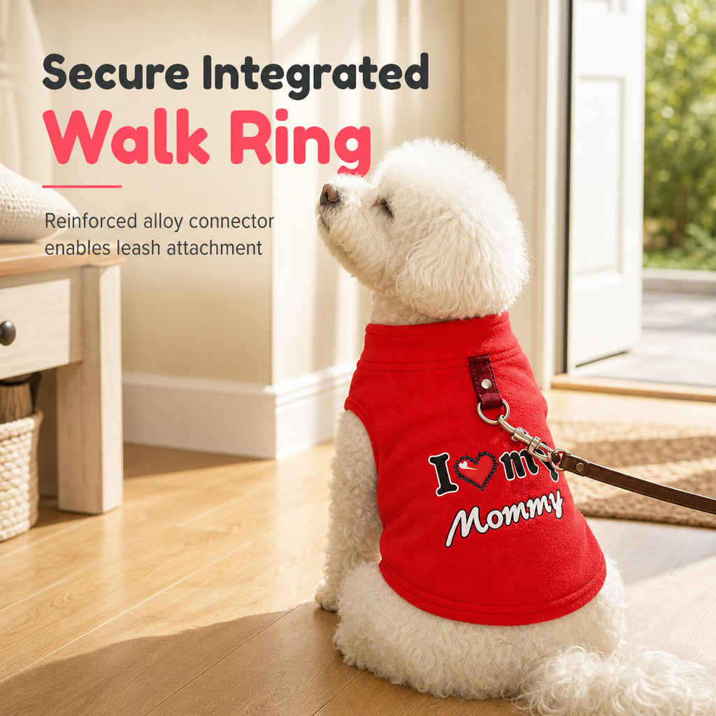 ⏳Time-Limited Special⏰Warm Pet Sweater with Leash Ring – “Love Dad & Mum” Design, Keep Your Pup Cosy & Stylish on Winter Walks ❄️