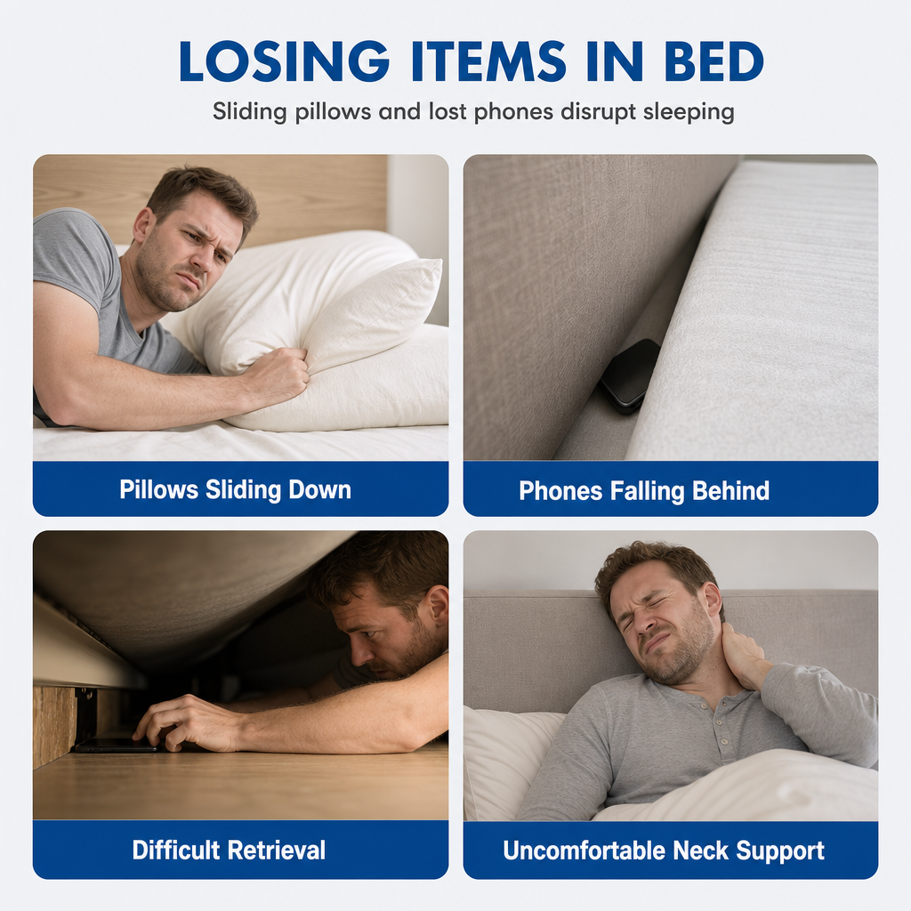 Triangular Headboard Wedge Pillow with Side Pocket