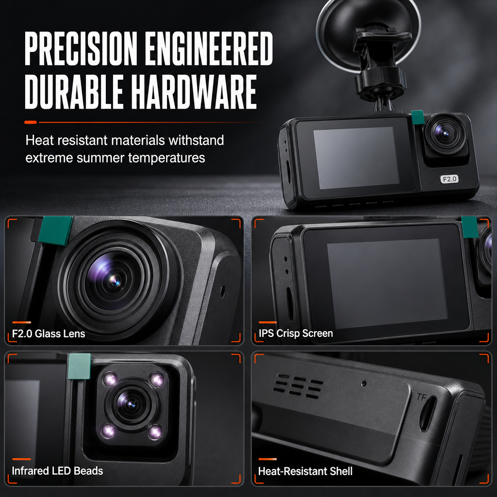 🔥2026 New Arrival🔥 🚗Safe Driving 3 Channel Camera Cycle Video Recorder