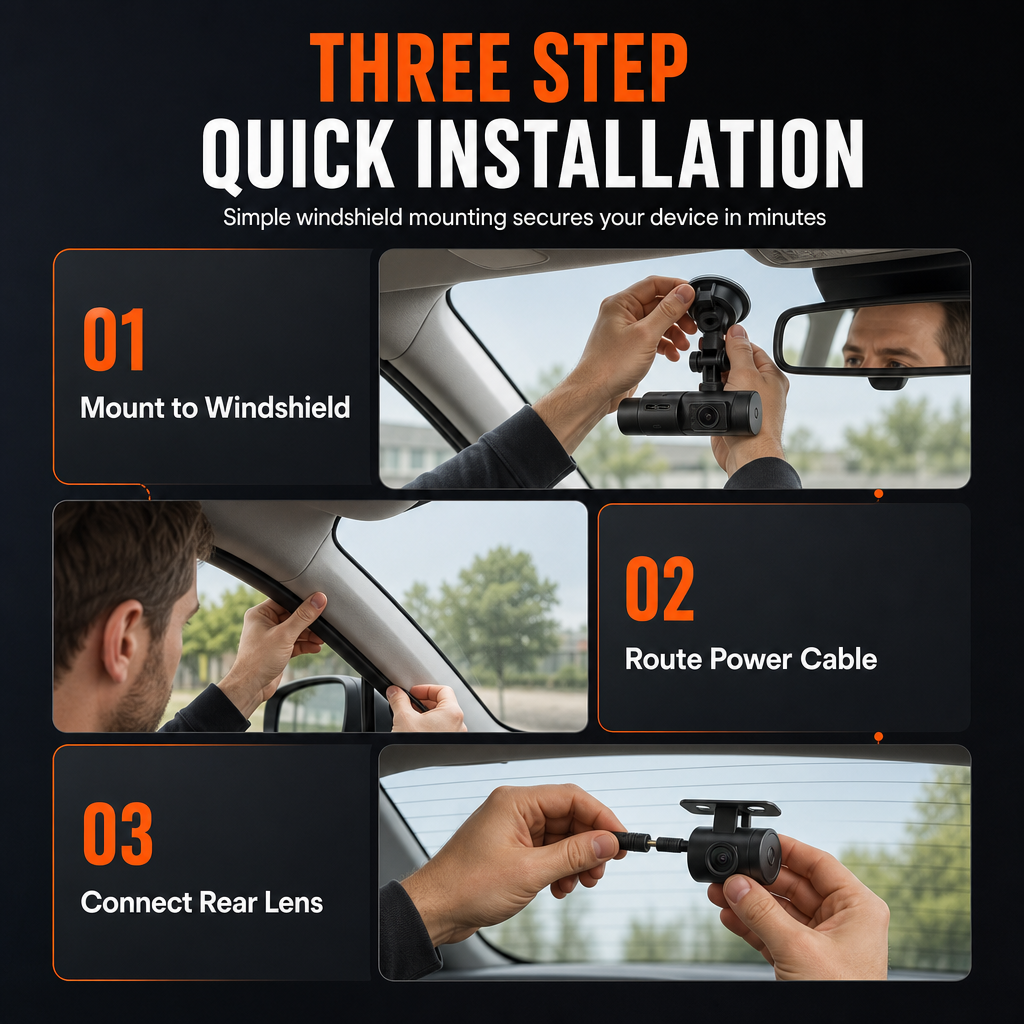 🔥2026 New Arrival🔥 🚗Safe Driving 3 Channel Camera Cycle Video Recorder