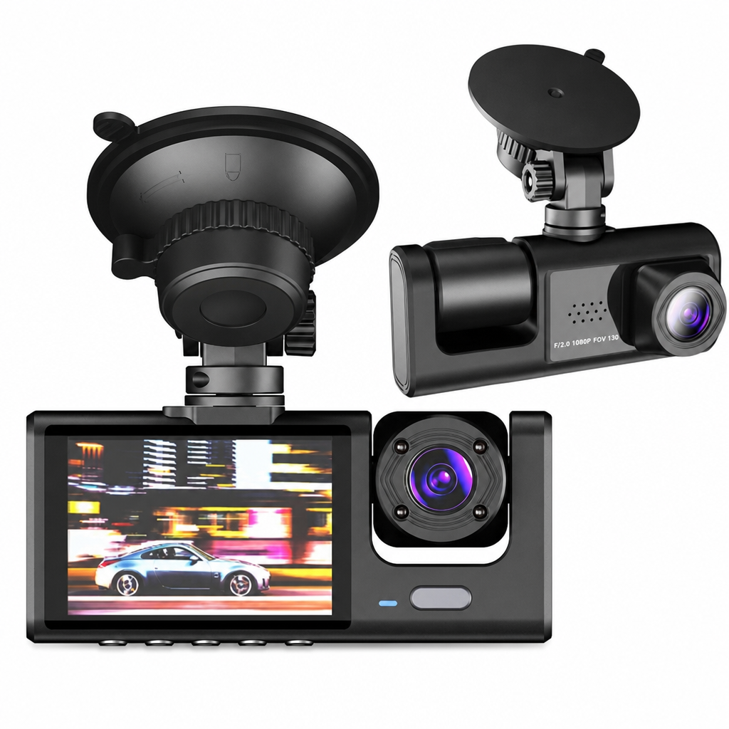 🔥2026 New Arrival🔥 🚗Safe Driving 3 Channel Camera Cycle Video Recorder