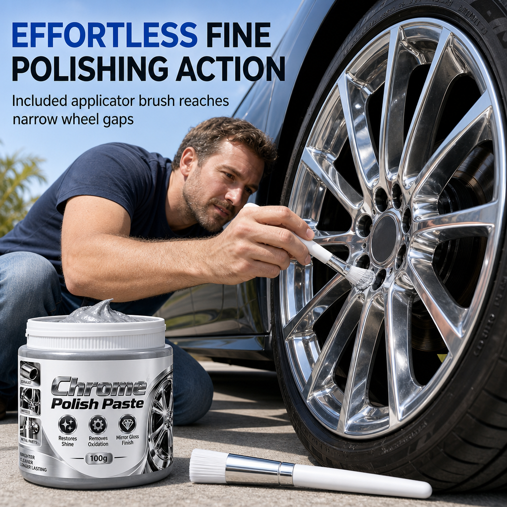✨Buy 2 Get 1 Free✨Metal Chrome Polish & Restorer Paste with Brush