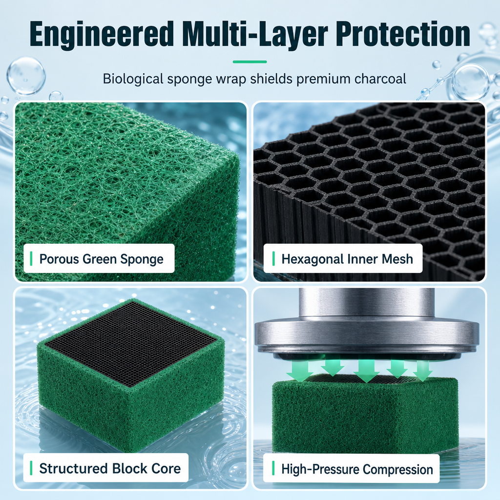 🐠 50% OFF! ✨ Activated Carbon Filter Cube – Honeycomb filtration for clear water 🛡️