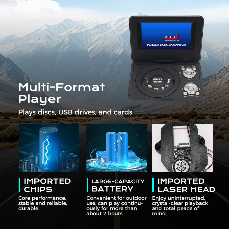 🎬 LIMITED-TIME 50% OFF! 📀7.8 Inch Portable DVD/EVD Player — Swivel Screen & Game Function📺